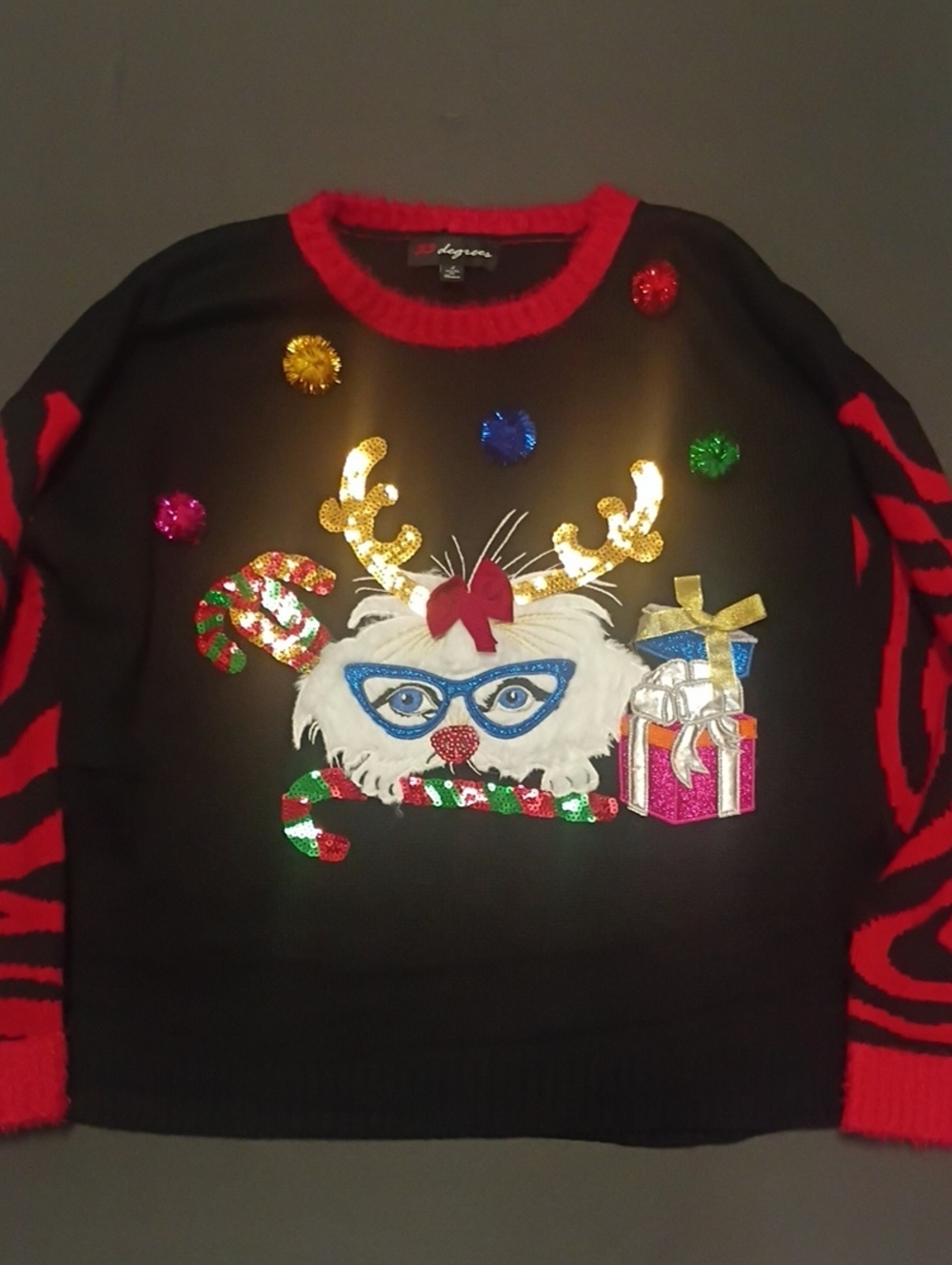 Ugly Christmas Sweater Holiday Cat Pullover